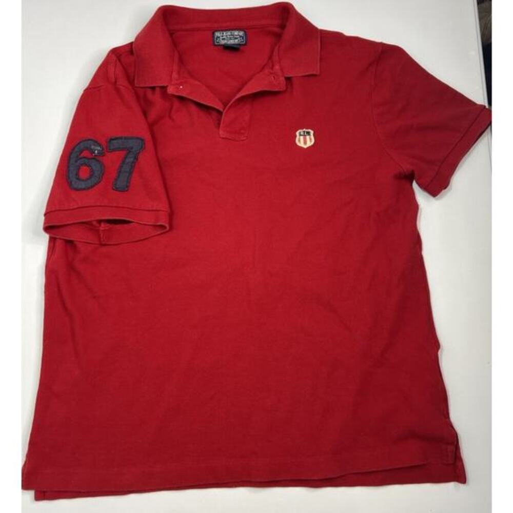 Vintage Polo Jeans Co. 67 Collared Shirt Red Preppy Y2K Men’s Size Large